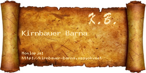 Kirnbauer Barna névjegykártya